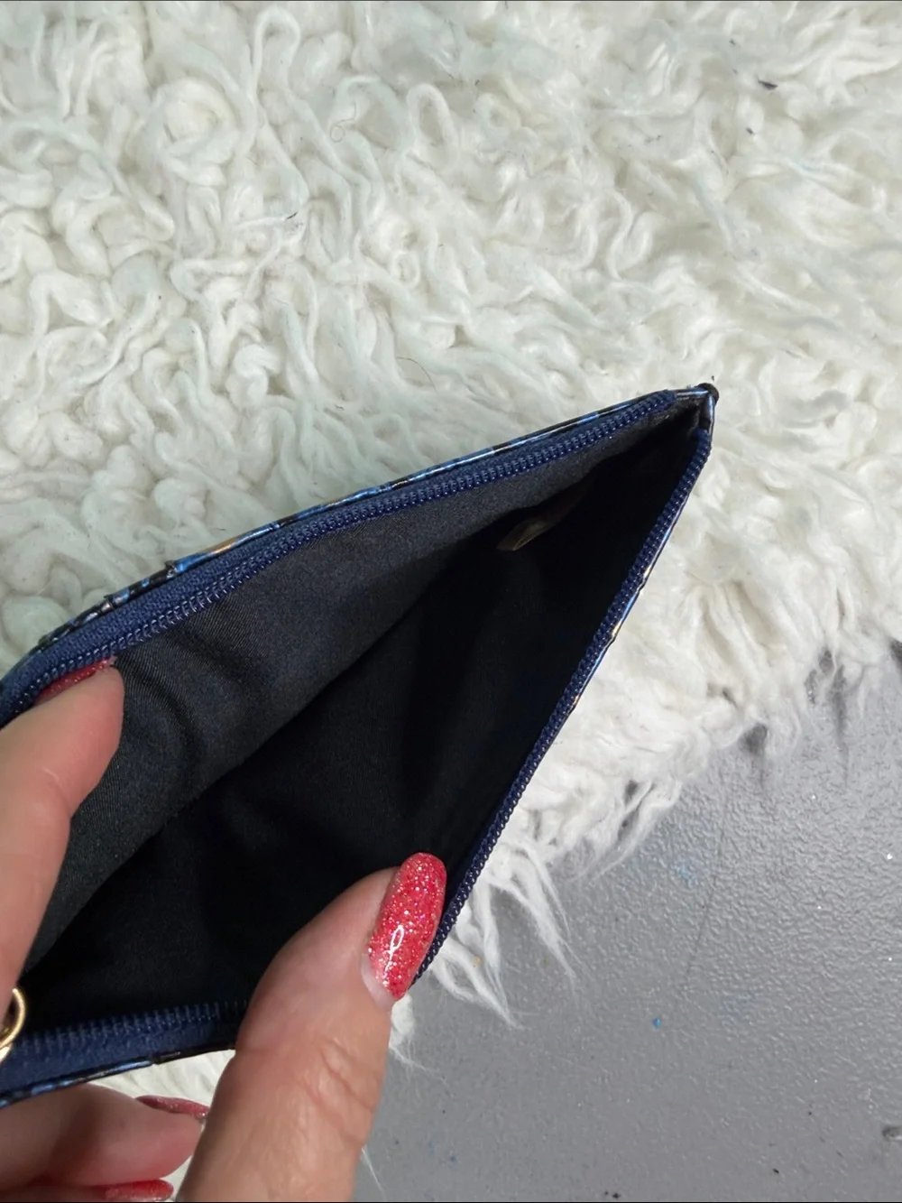 Brahmin  Croc-Embossed Shiny Navy Patent  Wallet